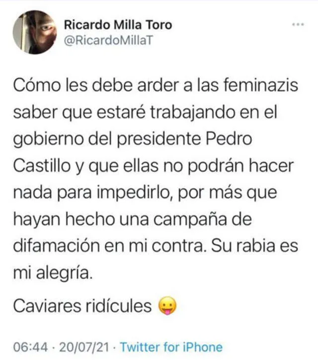 Milla Toro tiene dos denuncian en investigación: una por agresión sexual y secuestro en Perú y otra por violación sexual en Francia. Foto: captura de Twitter