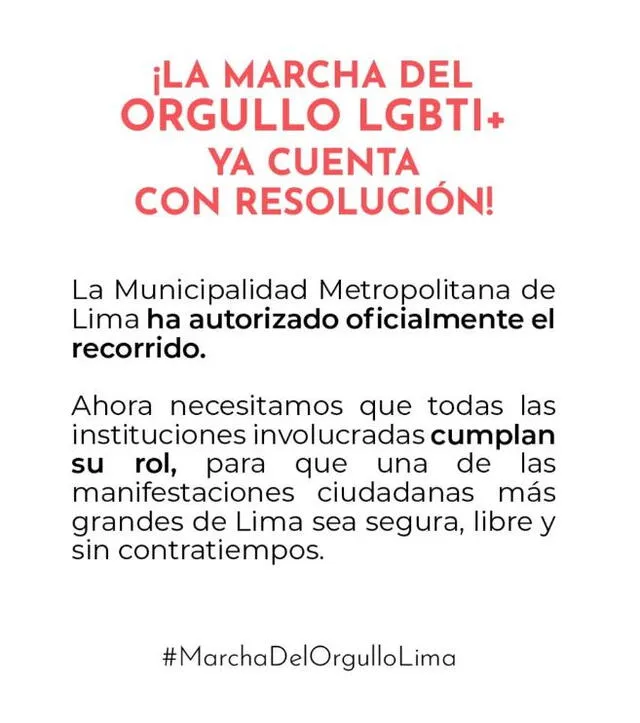 Comunicado sobre autorización de Marcha del Orgullo Comunicado sobre autorización de Marcha del Orgullo