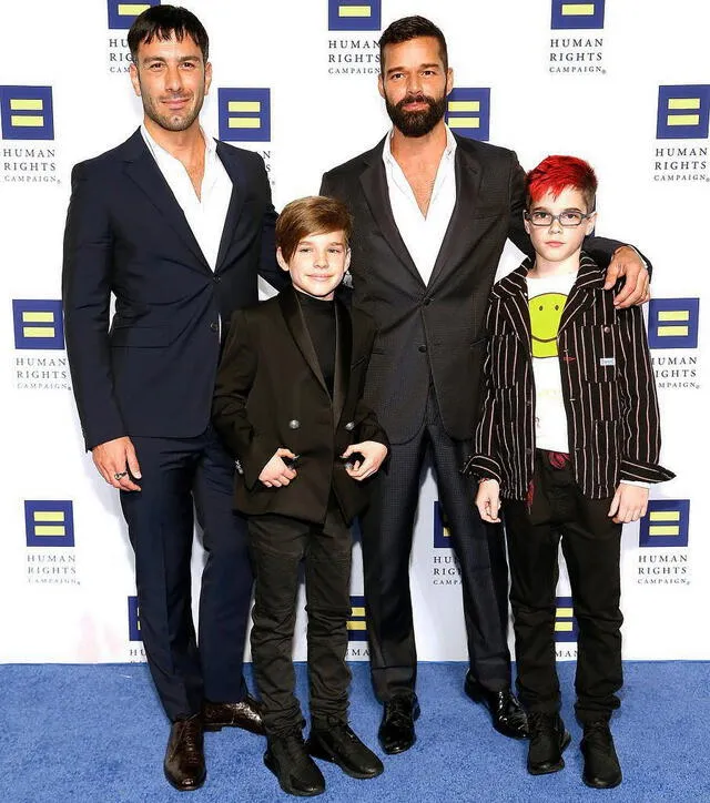 Ricky Martin con su esposo Jwan Yosef y sus hijos