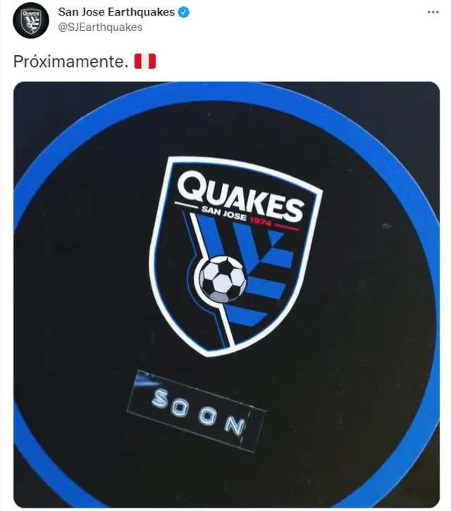 Publicación relacionada a Miguel Trauco hecha por el club de la MLS. Foto: captura de @SJEarthquakes/Twitter