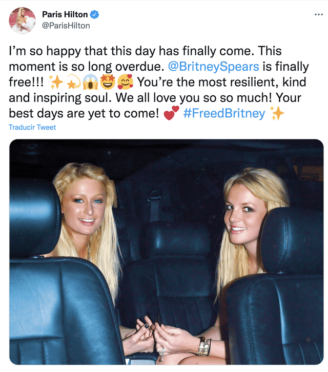 Paris Hilton felicita a Britney por su libertad