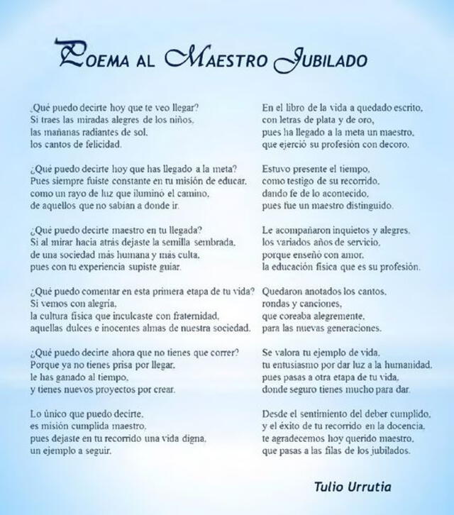 Poema al maestro jubilado. Foto: Pinterest   