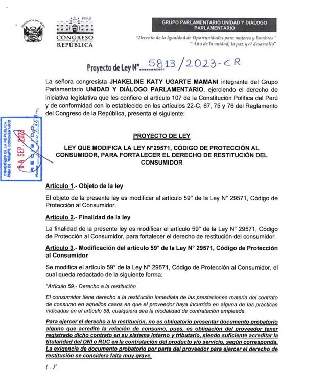  Congreso propone que no se obligue a clientes presentar boleta para una devolución.Foto: Congreso    