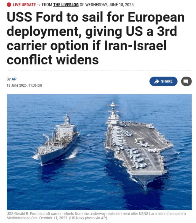<em> Publicación del The Times of Israel. Foto: captura de pantalla</em>   
