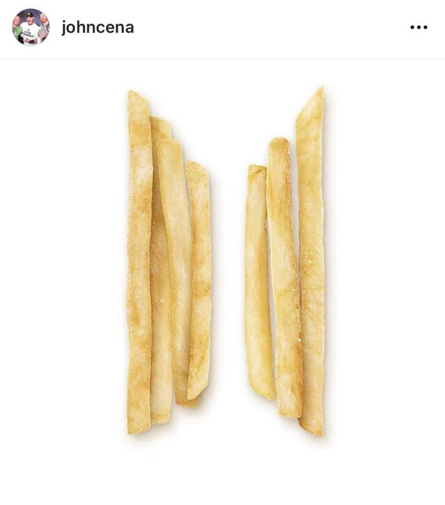Post de John Cena por el BTS Meal de McDonalds. Foto: Instagram