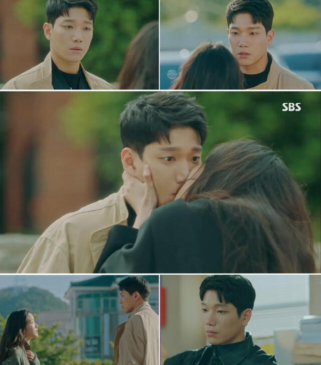Kim Kyung Nam  y Kim Go Eun se besan en una escena del episodio 13 del dorama The King: The Eternal Monarch (SBS, 2020)