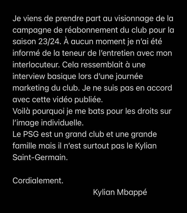  Publicación de Kylian Mbappé. Foto: captura de Instagram    