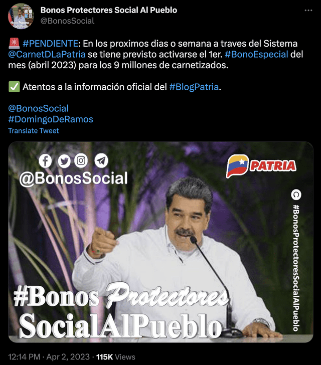 Bono hoy | Primer Bono Especial y Bono Guerra Económica abril 2023: ¿cuándo inicia el pago y cuánto recibiré? | Cuando pagan Bono Guerra Económica | Bono Abril 2023 | Bono Especial Patria 2023 | Venezuela | LRTMP Bono hoy | Primer Bono Especial y Bono Guerra Económica abril 2023: ¿cuándo inicia el pago y cuánto recibiré? | Cuando pagan Bono Guerra Económica | Bono Abril 2023 | Bono Especial Patria 2023 | Venezuela | LRTMP