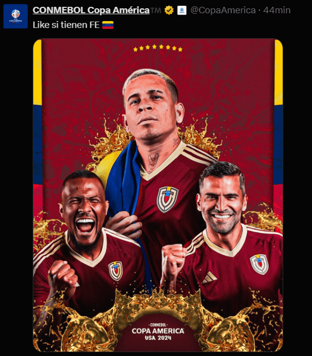 La Vinotinto juega hoy y es imposible no tener fe. Foto: Conmebol   