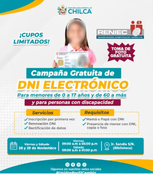 La municipalidad de Chilca anunció la jornada para ambos días. La municipalidad de Chilca anunció la jornada para ambos días.