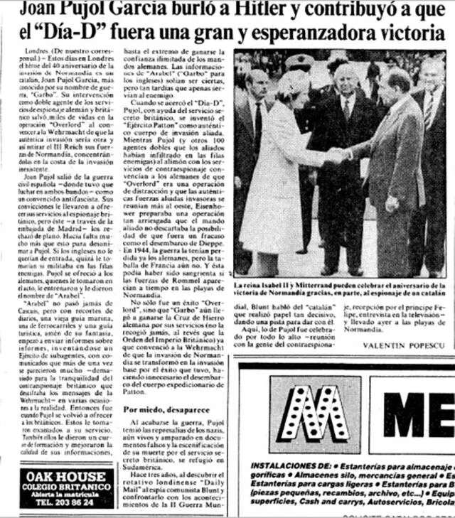 Edición del jueves 07 junio 1984 de La Vanguardia. Foto: garboespia.com