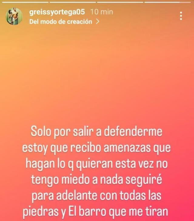 Pronunciamiento de Greissy Ortega. Foto: Instagram  