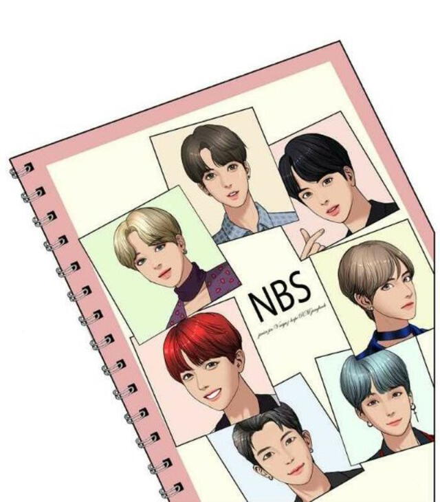 Photobook de NBS, grupo que  hace referencia a BTS en el webtoon, True beauty. Foto: tvN