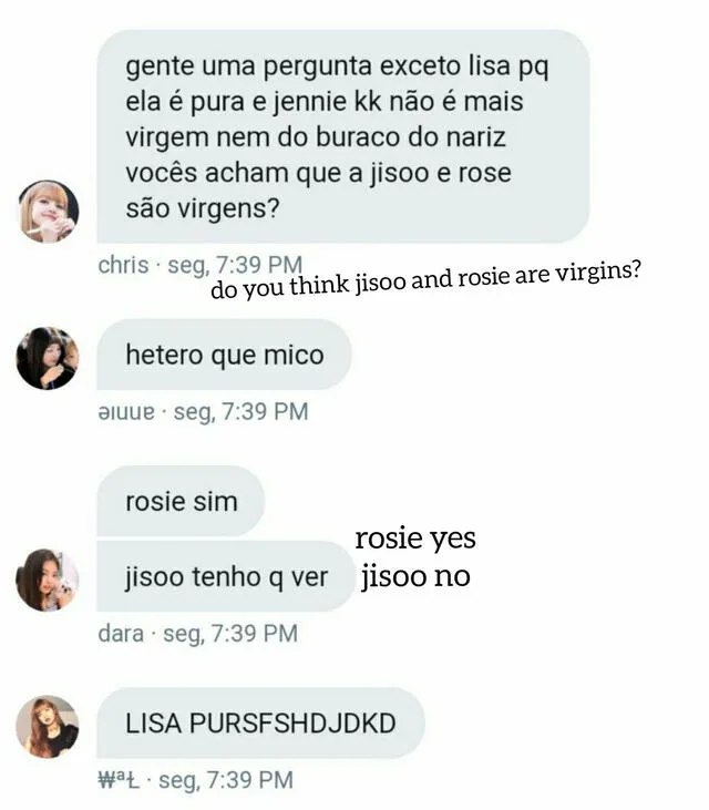 Los administradores de la fanbase BLACKPINK Brasil se burlaron de la virginidad de Jennie.