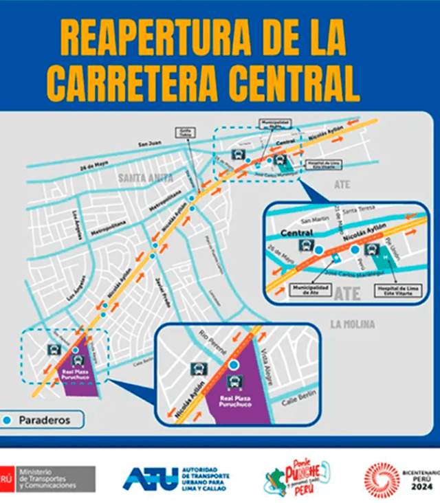 En total se reanudaron 68 rutas de transporte público. Foto: ATU   