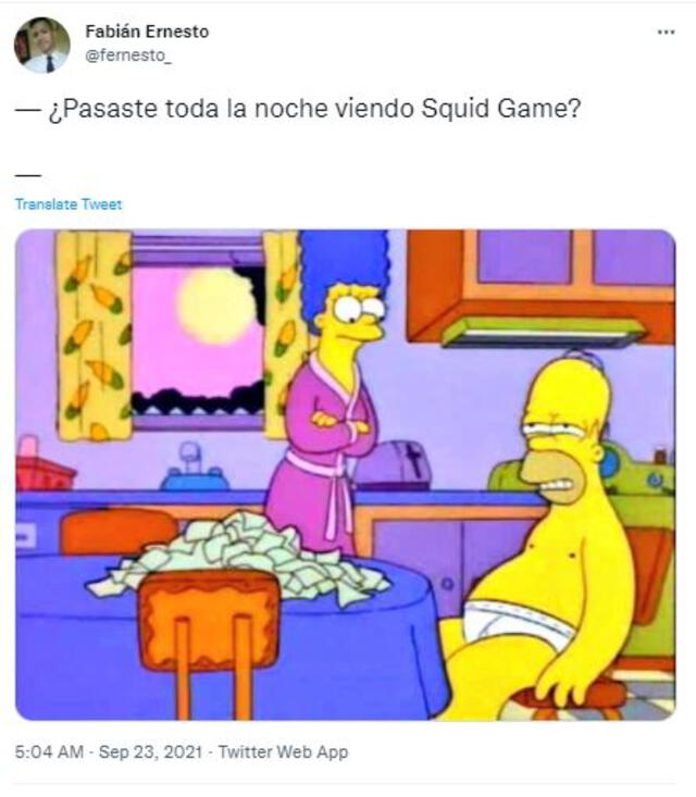 Meme de El juego del calamar. Foto: Captura Twitter/@fernesto_