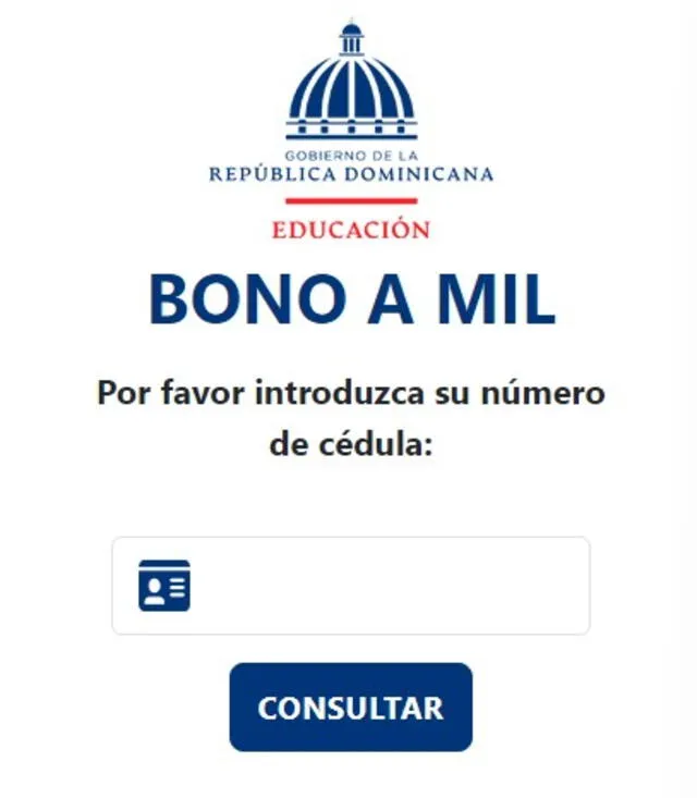 Consulta aquí si te toca recibir el Bono a Mil. Foto: captura/Gobierno de República Dominicana