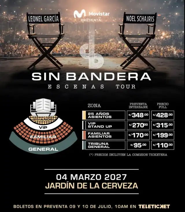 Entradas para Sin Bandera en Arequipa.