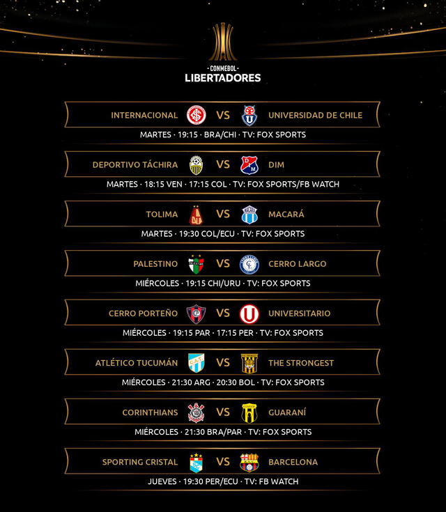 Partidos de esta semana de la Copa Libertadores 2020