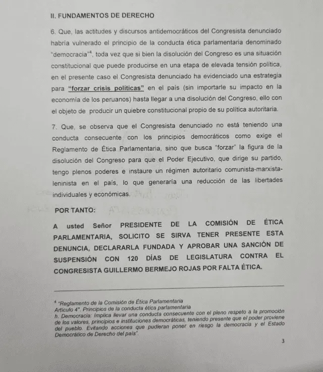 Denuncia contra Guillermo Bermejo. Foto: difusión