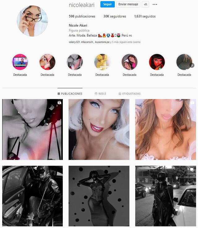 Las redes sociales de Nicole Akari