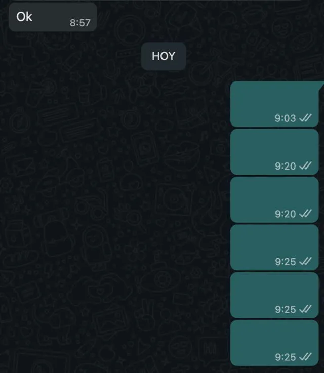 Así lucen los mensajes invisibles en WhatsApp. Foto: Unocero