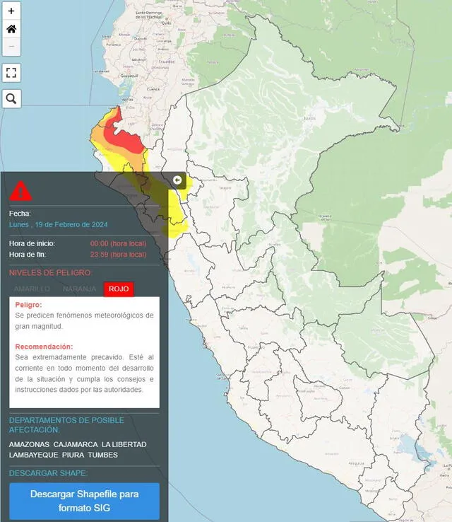 Lluvias extremas en el norte del Perú. Foto: Senamhi