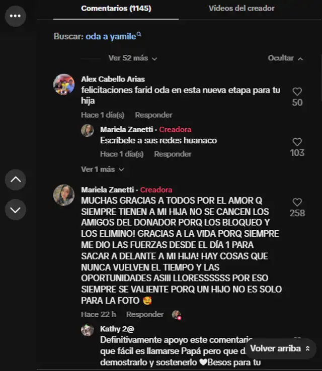 Mensaje de Mariella Zanetti. Foto: TikTok   