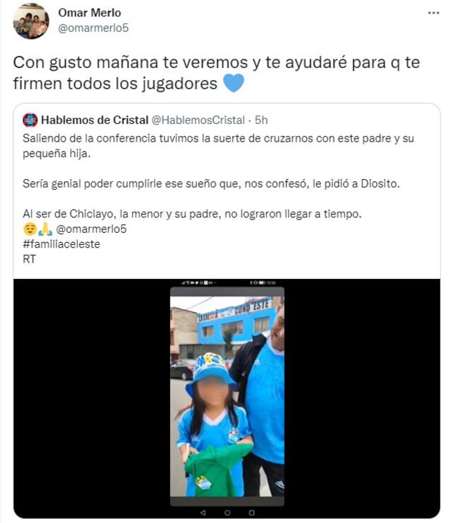 Respuesta de Omar Merlo en redes sociales. Foto: captura de @omarmerlo5/Twitter