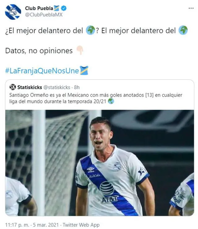Mensaje del Club Puebla.