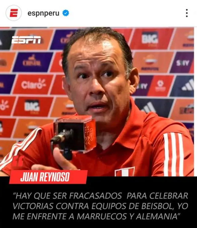  Desinformación sobre Juan Reynoso y ESPN. Foto: captura en Facebook   