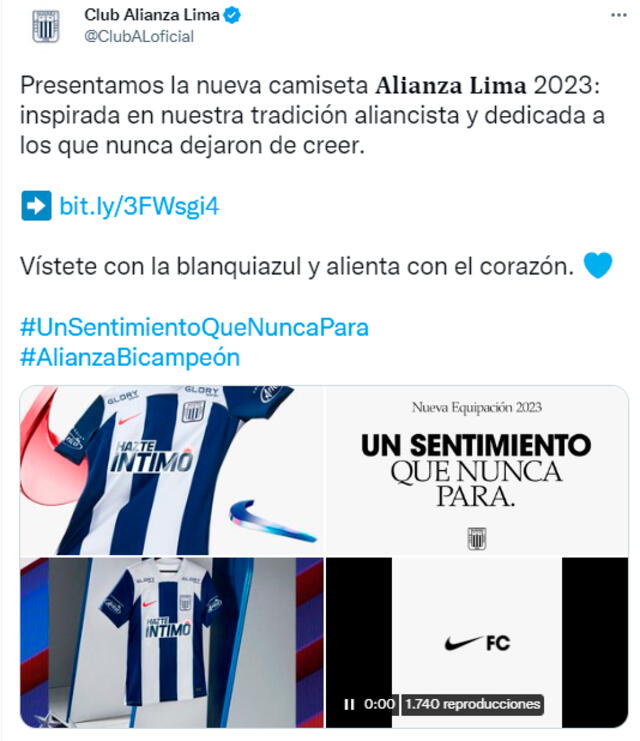 Presentación nueva camiseta de Alianza Lima. Foto: Twitter