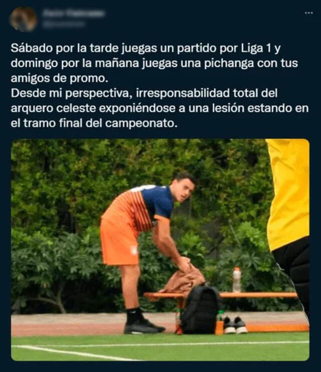 Alejandro Duarte es el portero titular de Sporting Cristal en la presente temporada. Foto: captura Twitter