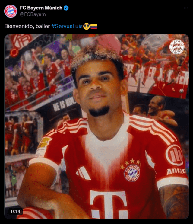  Bayern Múnich hace oficial el fichaje de Luis Díaz. Foto: X   