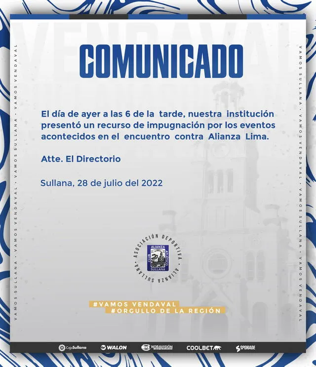 Comunicado Alianza Atlético