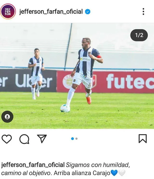 Publicación de Jefferson Farfán en Instagram.