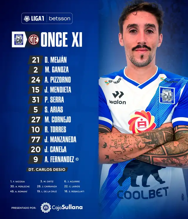  Formación inicial del Vendaval. Foto: Alianza Atlético   