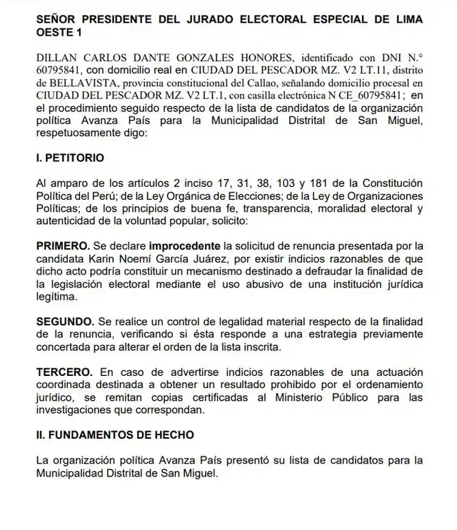 Cuestionan renuncia de candidata a la alcaldía de San Miguel por Avanza País.
