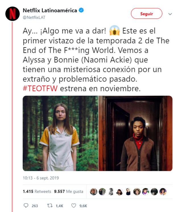 Netflix lanzó algunas imágenes de la serie 'The end of the fucking world'.