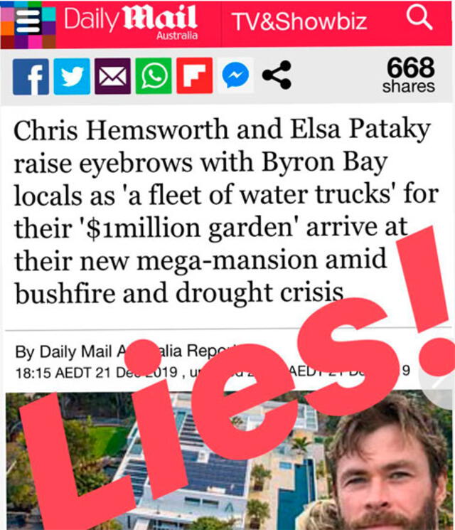 Chris Hemsworth se defiende tras críticas por desperdiciar agua. Foto: Instagram
