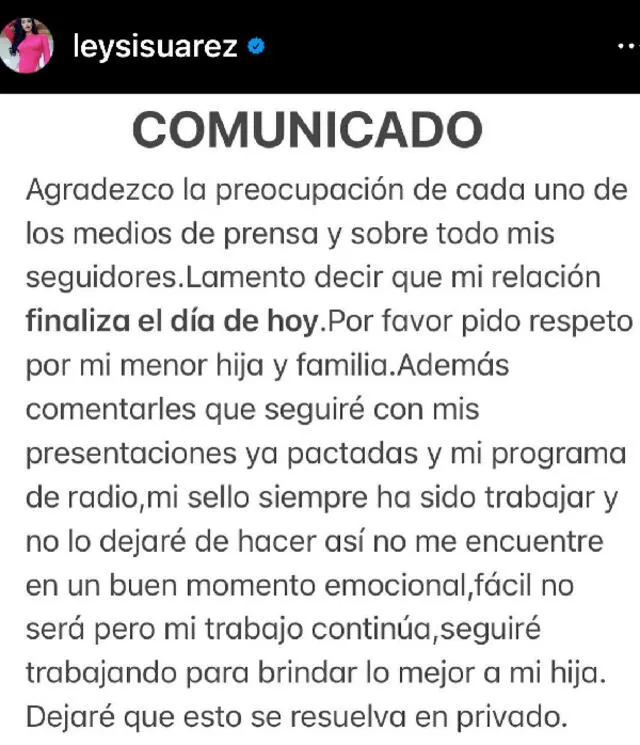 Leysi Suárez agradeció el apoyo de sus seguidores. Foto: Instagram/Leysi Suárez.   