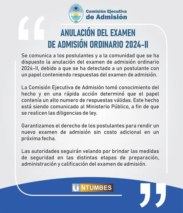  Comunicado de la Universidad de Tumbes. Foto: composición LR/UNTUMBES   