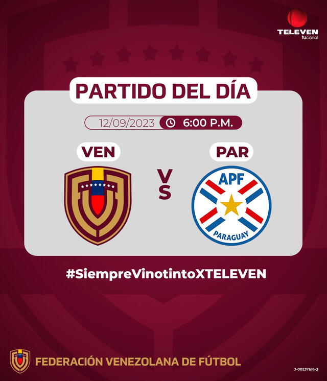 Televen confirmó la transmisión del Venezuela vs. Paraguay EN VIVO. Foto: Televen/Twitter   