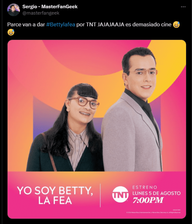 El estreno del clásico 'Yo soy Betty, la fea' causó furor en Internet. Foto: captura de X