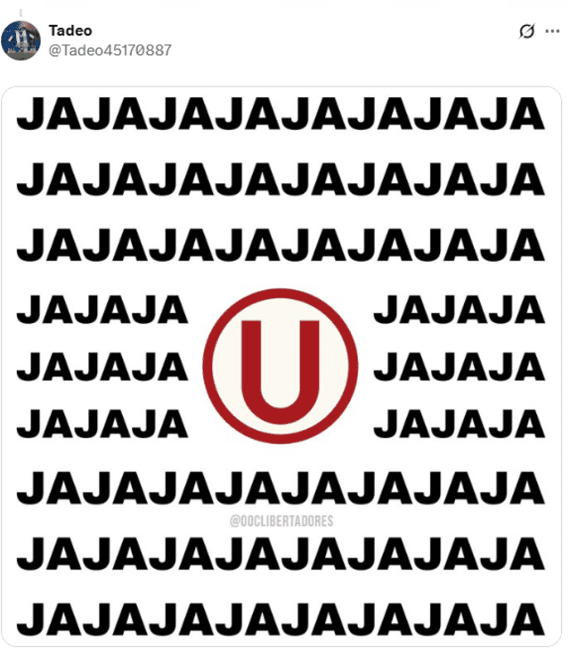   Usuarios compartieron memes por la derrota de Universitario ante Palmeiras. Foto: X.      