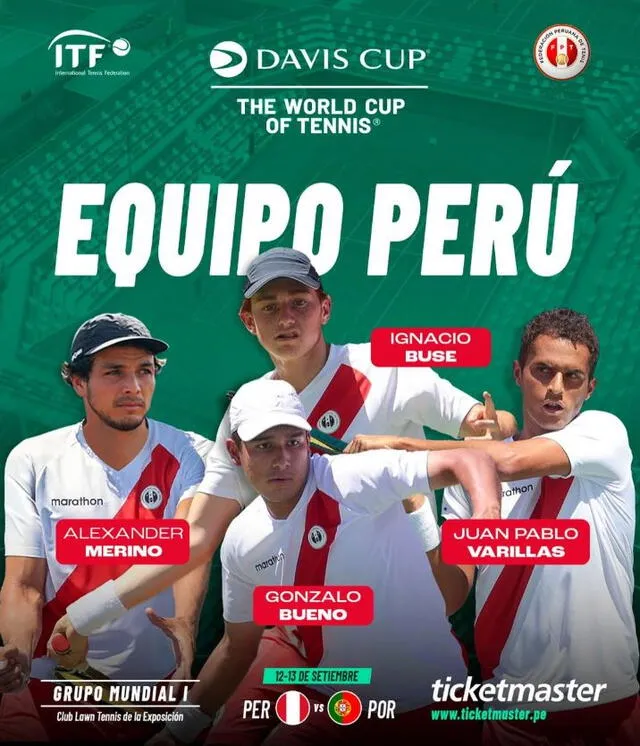 Equipo de Perú para la Copa Davis. Foto: Federación Peruana de Tenis   