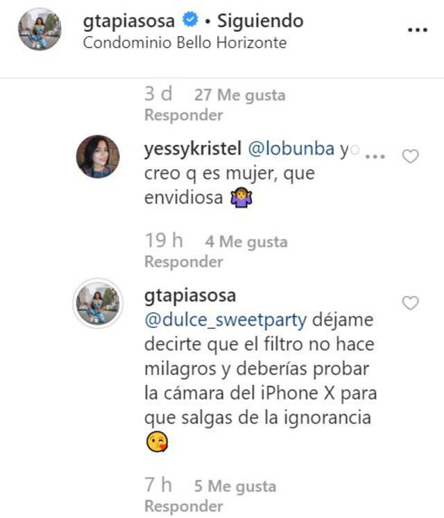 Comentarios en publicación de Génesis Tapia