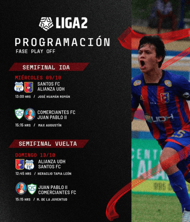 Programación semifinales Liga 2. Foto: X/Liga 2.   