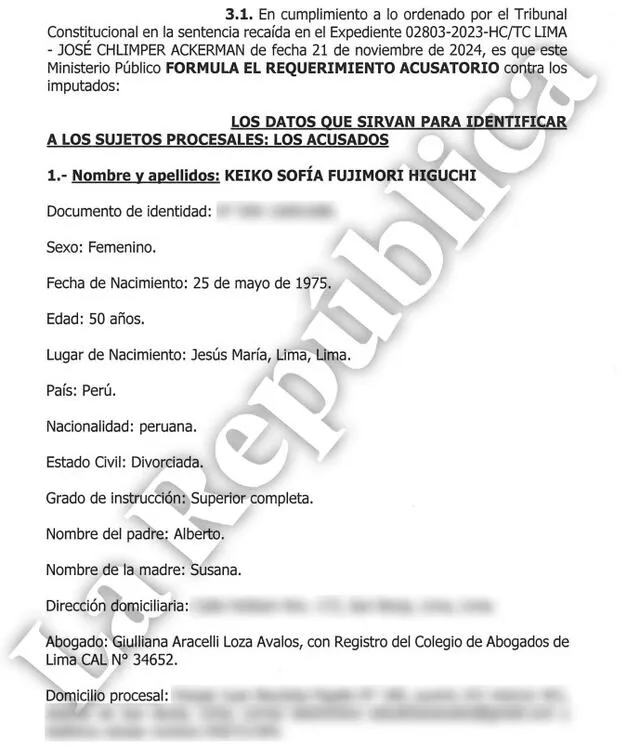Acusación contra Keiko Fujimori formulada por la Fiscalía | Foto: La República Acusación contra Keiko Fujimori formulada por la Fiscalía | Foto: La República