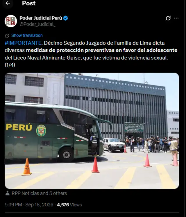 PJ dispone medidas de protección a favor de víctima de agresión sexual en Liceo Naval. PJ dispone medidas de protección a favor de víctima de agresión sexual en Liceo Naval.